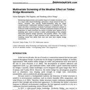Multivariate screening of the weather effect on timber bridge movements