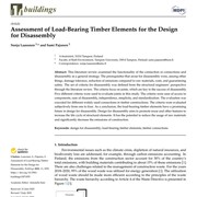 Assessment of Load-Bearing Timber Elements for the Design for Disassembly