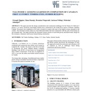 Tallwood 1: Lessons Learned on Completion of Canada's First 12 Storey Timber-Steel Hybrid Building