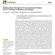 Rolling Shear Strength of Cross Laminated Timber (CLT)—Testing, Evaluation, and Design