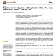 Experimental Investigation on Strength and Stiffness Properties of Laminated Veneer Lumber (LVL)