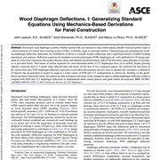 Wood Diaphragm Deflections. I: Generalizing Standard Equations Using Mechanics-Based Derivations for Panel Construction