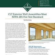 CLT Exterior Wall Assemblies Meet NFPA 285 Fire Test Standard - Test Summary