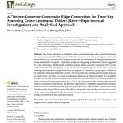 A Timber–Concrete–Composite Edge Connection for Two-Way Spanning Cross-Laminated Timber Slabs—Experimental Investigations and Analytical Approach