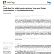Analysis of the Main Architectural and Structural Design Considerations in Tall Timber Buildings