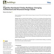 High-Rise Residential Timber Buildings: Emerging Architectural and Structural Design Trends