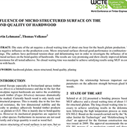 Influence of Micro Structured Surface on the Bond Quality of Hardwood