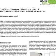An Innovative Connection System for CLT Structures: Experimental - Numerical Analysis