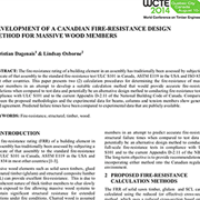 Cover image of Development of a Canadian Fire-Resistance Design Method for Massive Wood Members