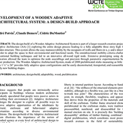 Cover image of Development of a Wooden Adaptive Architectural System: A Design-Build Approach
