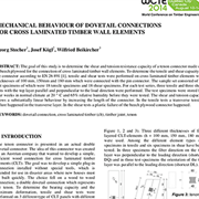 Mechanical Behaviour of Dovetail Connections for Cross Laminated Timber Wall Elements