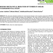 Thermo-Mechanical Behavior of Timber in Shear: An Experimental Study