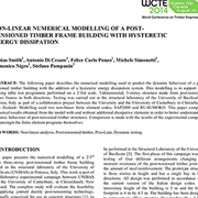 Non-Linear Numerical Modelling of a Post-Tensioned Timber Frame Building with Hysteretic Energy Dissipation