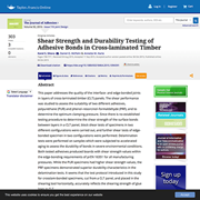 Shear Strength and Durability Testing of Adhesive Bonds in Cross-Laminated Timber
