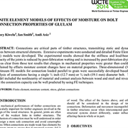 Finite Element Models of Effects of Moisture on Bolt Connection Properties of Glulam