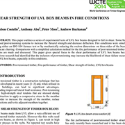 Shear Strength of LVL Box Beams in Fire Conditions