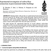 Cover image of Experimental Investigation of Wall-To-Floor Connections in Post-Tensioned Timber Buildings