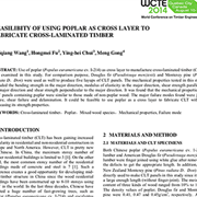 Feasibility of Using Poplar as Cross Layer to Fabricated Cross-Laminated Timber