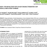 Creep and Duration Of Load Characteristics of Cross Laminated Timber