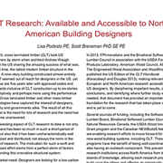 CLT Research: Available and Accessible to North American Building Designers