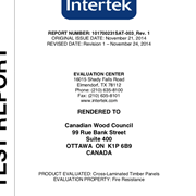 Report of Testing Cross Laminated Timber Panels for Compliance with Can/ULC-S101 Standard Methods of Fire Endurance Tests of Building Construction and Materials: Loadbearing 3-Ply CLT Wall with 1 Layer of 5/8'' Type X Gypsum Board
