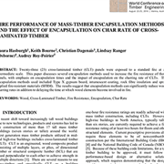 Fire Performance of Mass-Timber Encapsulation Methods and the Effect of Encapsulation on Char Rate of Cross-Laminated Timber