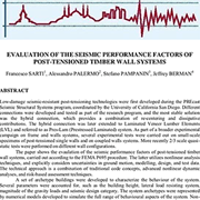 Evaluation of the Seismic Performance Factors Of Post-Tensioned Timber Wall Systems