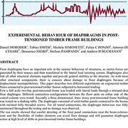 Experimental Behaviour of Diaphragms in Post-Tensioned Timber Frame Buildings